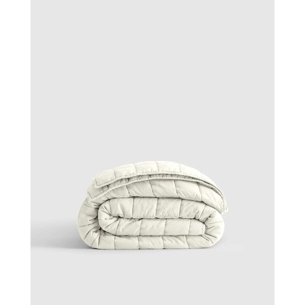 Quince European Linen box Quilt Ivory NEW KING CAL KING